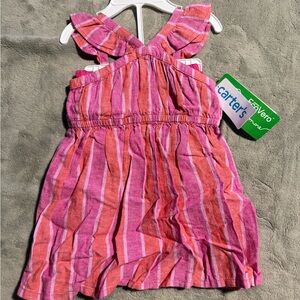 Carter's Pink and Coral Striped Toddler Sundress